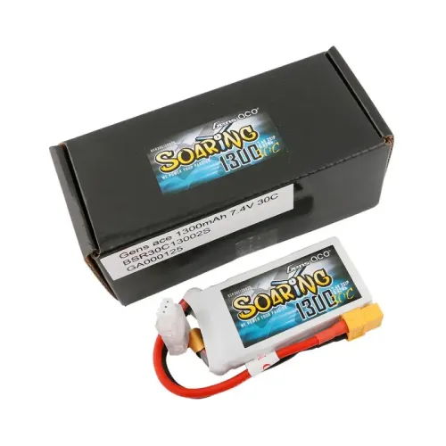 Акумулятори Аккумулятор Gens Ace Soaring LiPO 7,4В 1300мАч 2S 30C 69,5х34х14,5мм 79г XT60 (BSR30C13002S)