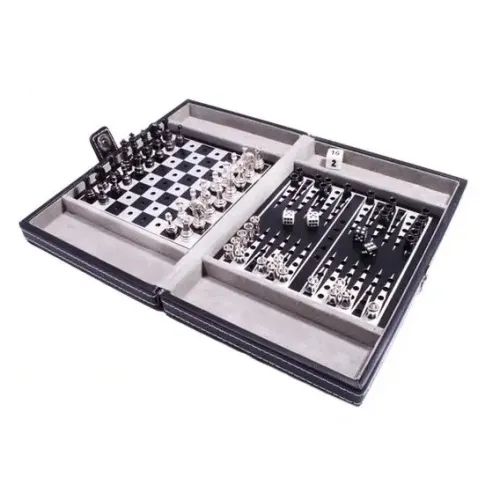Игровые наборы Набор "DUKE" 3 в 1 в кожаном кейсе: шахматы, шашки, нарды SG1150