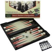 Игровой набор магнитный 3 в1 (шахматы,шашки,нарды)(32х32х2 см) (4850)