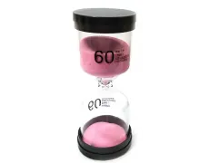 Часы песочные 60 мин розовый песок (13х5,5х5,5 см)