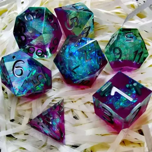 Набір кристалічних кубиків RPG зі смоли ручної обробки 7 шт