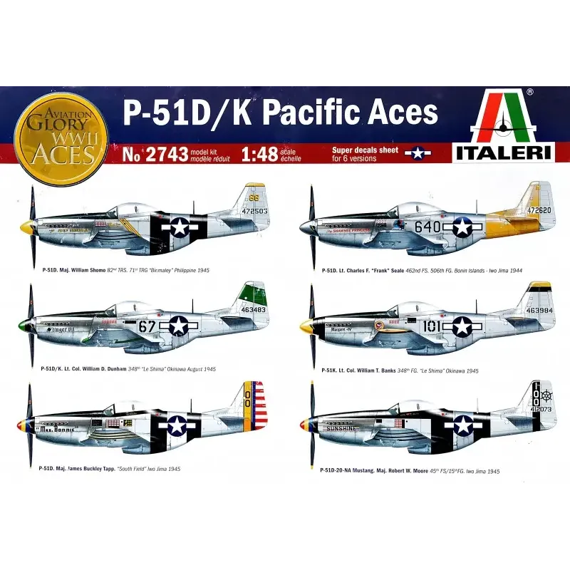 Сборная модель самолета Истребитель P-51 D/K "Pacific Aces" 1:48