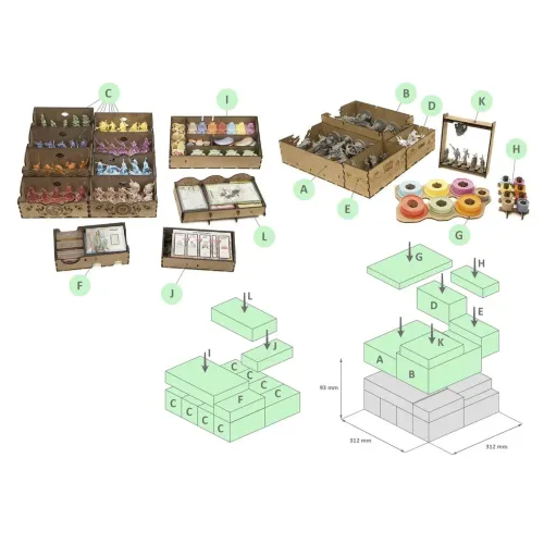 Органайзеры Органайзер для настольной игры Восходящее Солнце (базовая игра + все дополнения) / Rising Sun Base Game and All Expansions Organizer