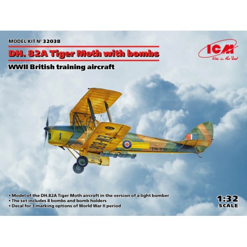 Літаки DH. 82A Tiger Moth з бомбами (британський навчально-тренувальний літак часів Другої світової війни)