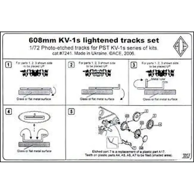 PE7241 KV-1s 608mm lightened tracks set. cat#7241 (PE7241) Масштаб: 1:72