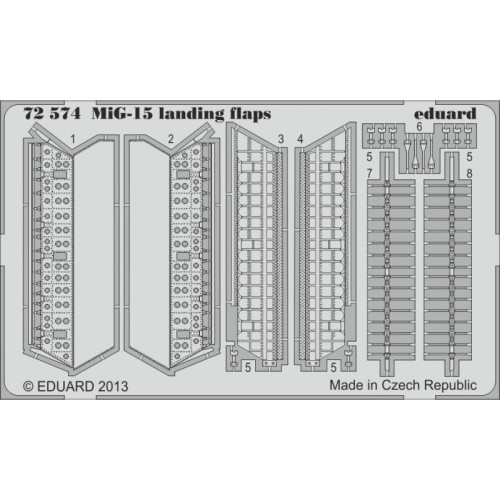 Фототравлення Фототравление 1/72 MiG-15 закрылки (рекомендовано для Eduard) (EDU-72574) Масштаб: 1:72