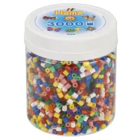 Термомозаїка HAMA Набір кольорових намистин MIDI 5+, 3000шт в тубі, 22 кольори.