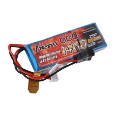 Аккумулятор Gens Ace LiPO 7,4В 1400мАч 2S 1С 76х30х13мм 57г JR (B-RX-1400-2S1P)