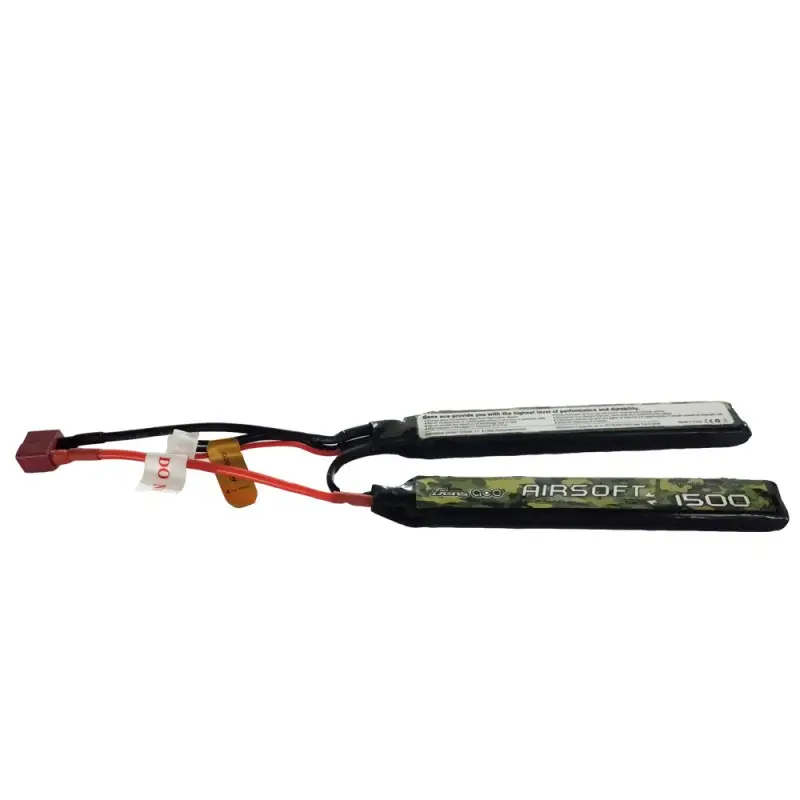 Аккумулятор для страйкбола Gens Ace LiPO 7,4В 1500мАч 2S 25C 117х16х18мм 74г T-Plug Airsoft (B-AS-25/50C-1500-2S1P)