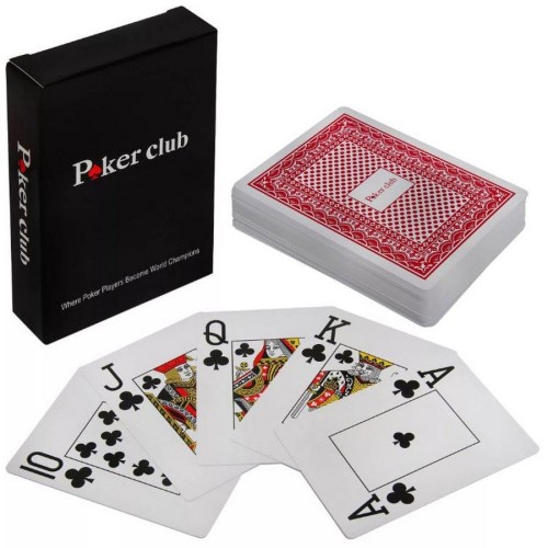 26238RED карты игральные пластиковые (POKER CLUB)(9,2х6,5х2 см)(12шт/уп)