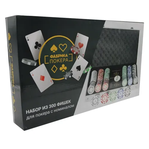 Покерні набори Набір з 300 фішок для покеру з номіналом в алюмінієвому кейсі