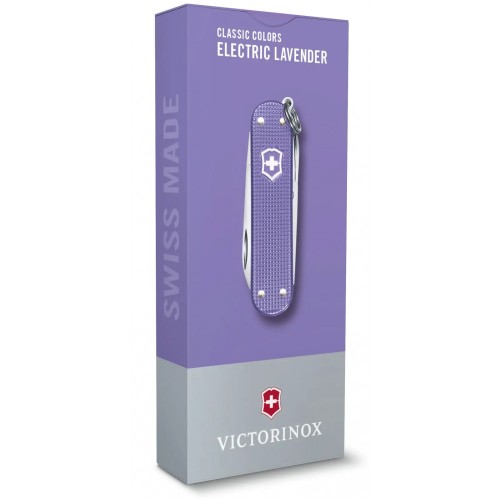 Ножи Victorinox Классический нож-брелок Swiss Army Knife, Classic SD Alox Colors, 58 mm, Electric Lavender, Gift Box