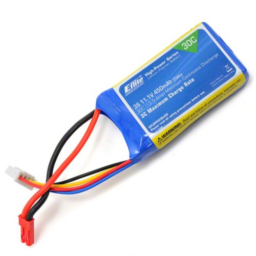 Акумулятори Аккумулятор E-flite LiPO 11,1В 450мАч 3S 30C 54,6х29,2х15,2мм 42,5г JST-SYP (EFLB4503SJ30)