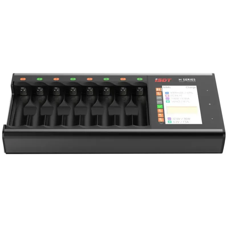 Зарядное устройство ISDT N8 0,1-1,5А/слот 1-8 AA/AAA Сells 18Вт USB (ISDT N8)