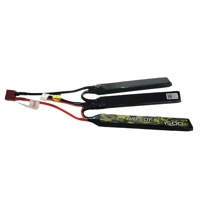 Аккумулятор для страйкбола Gens Ace LiPO 11,1В 1500мАч 3S 25C 119х17х26мм 106г T-Plug Airsoft (B-AS-25/50C-1500-3S1P)