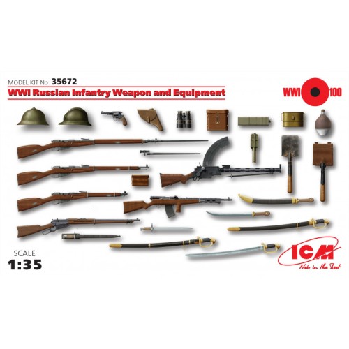Наборы деталировки ICM35672 WWI Russian Infantry weapon and equipment