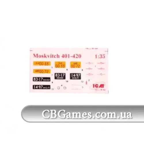 Авто-мото ICM35479 Moskvitch 401-420 Saloon, Soviet passenger car