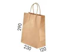 Крафт пакет с ручками - 230 × 120 × 290 мм