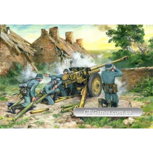 Бронетехніка та артилерія ICM35801 7,62cm Pak 36r gun with German crew