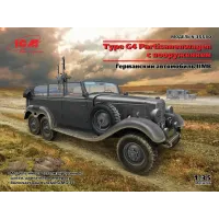 Немецкий штабной автомобиль Type G4 Partisanenwagen с вооружением