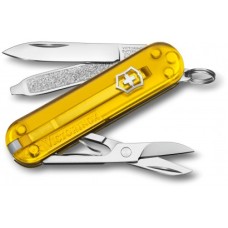 Нож-брелок Victorinox Classic SD Transparent Colors, Tuscan Sun (0.6223.T81G) 7 функций, 58 мм, Gift Box