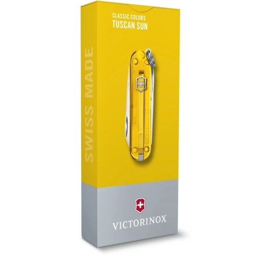 Ножи Victorinox Нож-брелок Victorinox Classic SD Transparent Colors, Tuscan Sun (0.6223.T81G) 7 функций, 58 мм, Gift Box