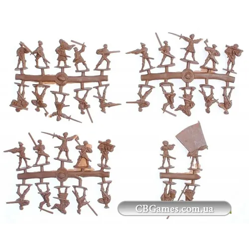 Фігури та мініатюри Швейцарська піхота (мечі з аркебузами), 16 століття (RB72060) Масштаб: 1:72