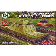 PL-43 броньовагон з Т-34/76 вежею (UMT622) Масштаб: 1:72
