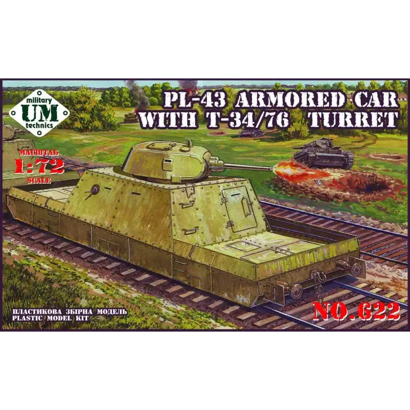 PL-43 броневагон с Т-34/76 башней (UMT622) Масштаб: 1:72