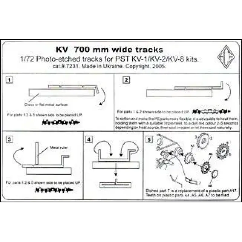PE7231 KV 700mm wide tracks. cat#7231 (PE7231) Масштаб: 1:72