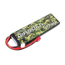 Аккумулятор для страйкбола Gens Ace LiPO 7,4В 2700мАч 2S 25C 133х42х13мм 136г T-Plug Airsoft (B-AS-25/50C-2700-2S1P)