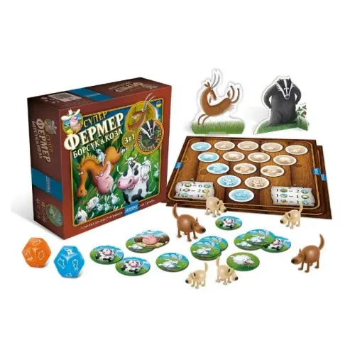 Настільна гра Суперфермер 3 в 1 Борсук & Коза UA