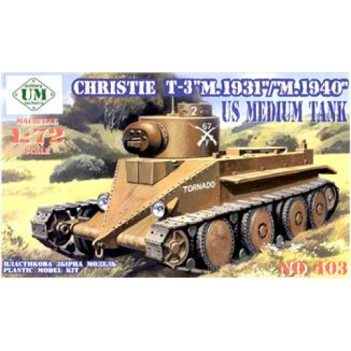 Бронетехника и артиллерия UMT403 Christie T-3 tank (UMT403) Масштаб: 1:72