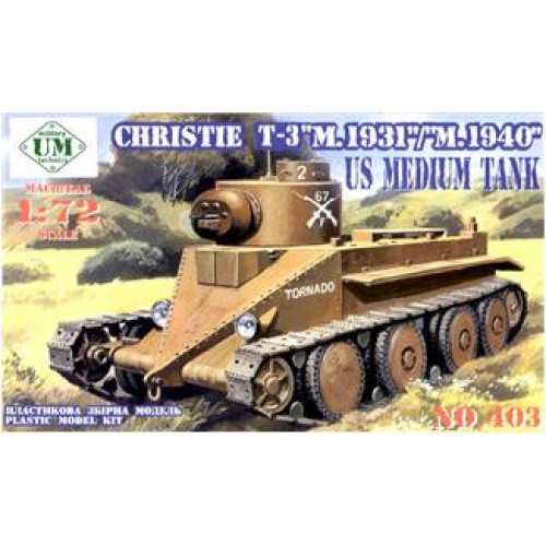 Бронетехніка та артилерія UMT403 Christie T-3 tank (UMT403) Масштаб: 1:72