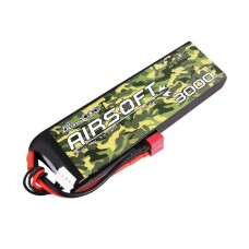 Аккумулятор для страйкбола Gens Ace LiPO 11,1В 3000мАч 3S 25C 133х43х18мм 201г T-Plug Airsoft (B-AS-25/50C-3000-3S1P)