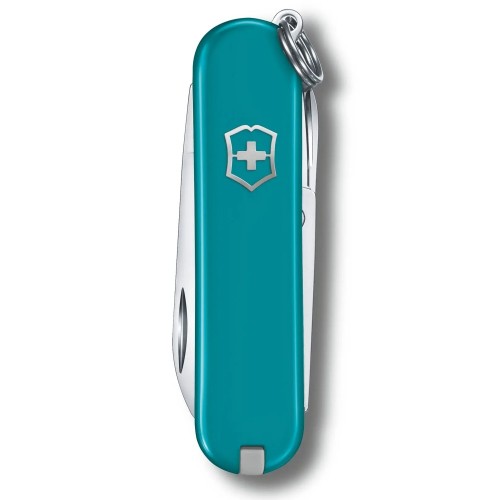 Ножі Victorinox Класичний ніж-брелок Victorinox Classic SD Colors, Mountain Lake, Gift Box (0.6223.23G) 7 функцій, 58 мм, бірюзовий