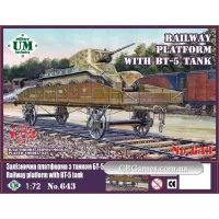 Железнодорожная платформа с танком БТ - 5 (UMT643) Масштаб:  1:72