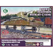 Железнодорожная платформа с танком БТ - 5 (UMT643) Масштаб:  1:72