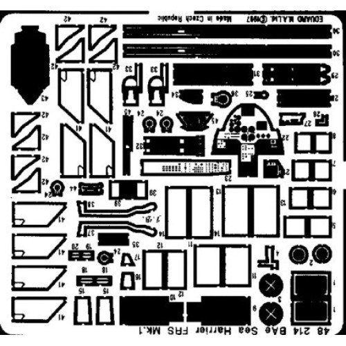 Фототравление Фототравление 1/48 Си Харриер FRS.1 (рекомендовано для Airfix) (EDU-48214) Масштаб: 1:48