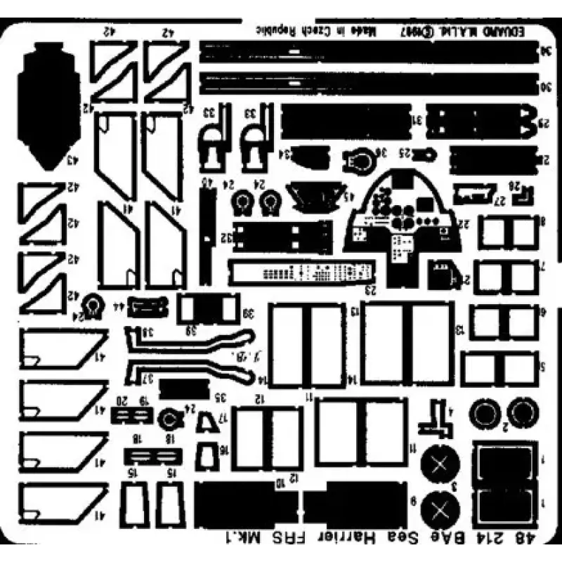 Фототравлення 1/48 Сі Харрієр FRS.1 (рекомендовано для Airfix) (EDU-48214) Масштаб: 1:48