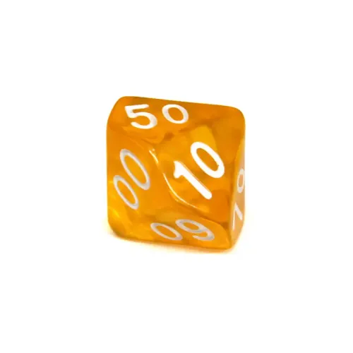 Игровые аксессуары Кубик D10(D100,00-90) прозрачный (цвет в ассортименте)