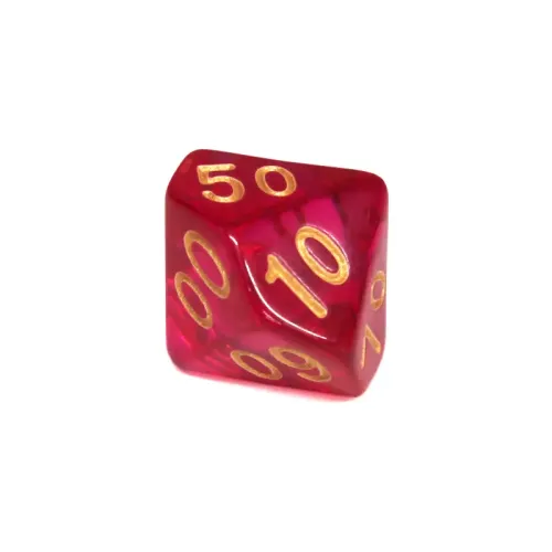 Игровые аксессуары Кубик D10(D100,00-90) прозрачный (цвет в ассортименте)