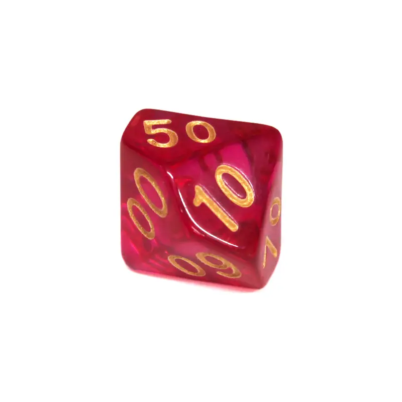 Кубик D10(D100,00-90) прозрачный (цвет в ассортименте)