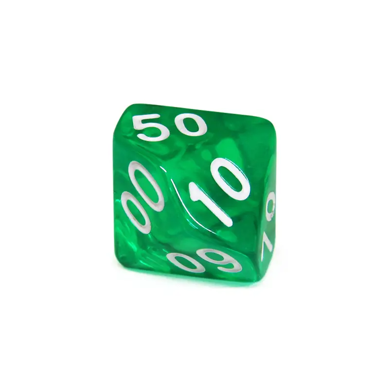 Кубик D10(D100,00-90) прозрачный (цвет в ассортименте)