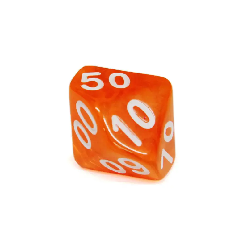 Кубик D10(D100,00-90) прозрачный (цвет в ассортименте)