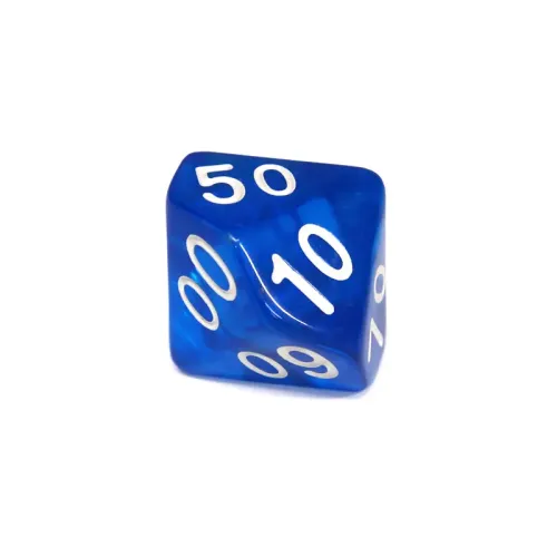 Игровые аксессуары Кубик D10(D100,00-90) прозрачный (цвет в ассортименте)