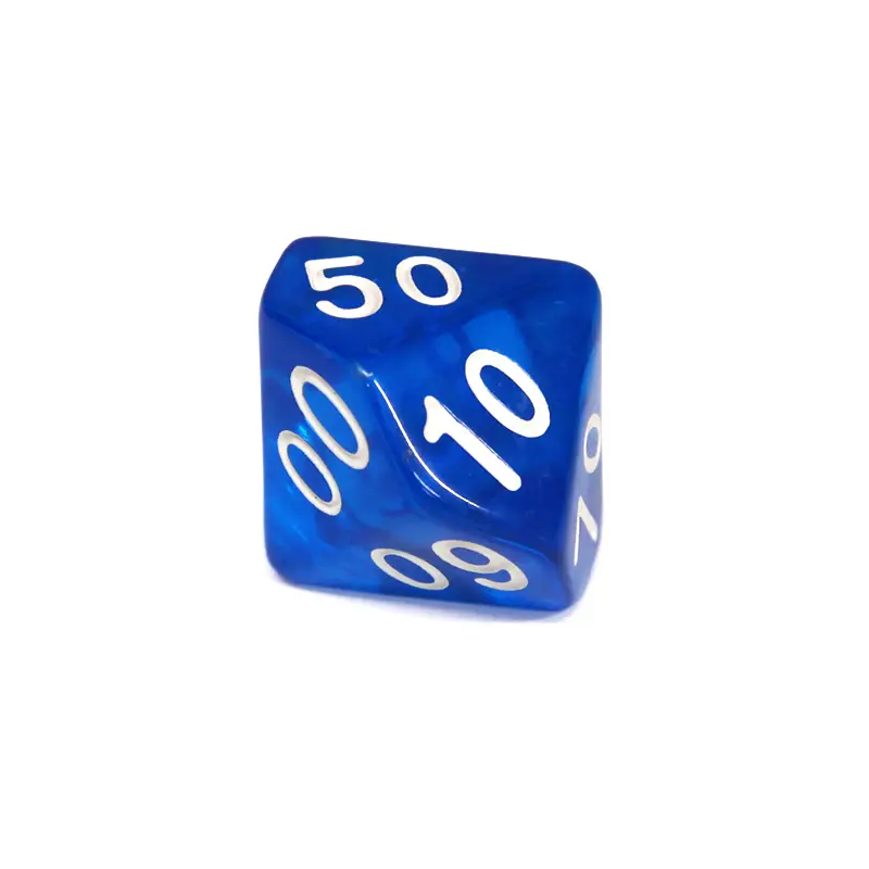 Кубик D10(D100,00-90) прозрачный (цвет в ассортименте)
