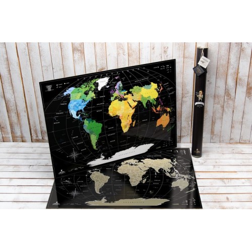 Карти Чорна скретч карта світу без росії My Map Perfect world Black edition ENG 88х63см у тубусі