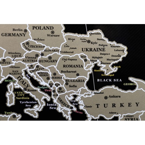 Карти Чорна скретч карта світу без росії My Map Perfect world Black edition ENG 88х63см у тубусі