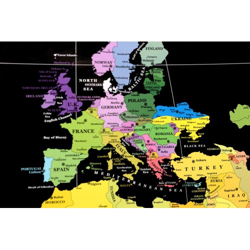 Карти Чорна скретч карта світу без росії My Map Perfect world Black edition ENG 88х63см у тубусі